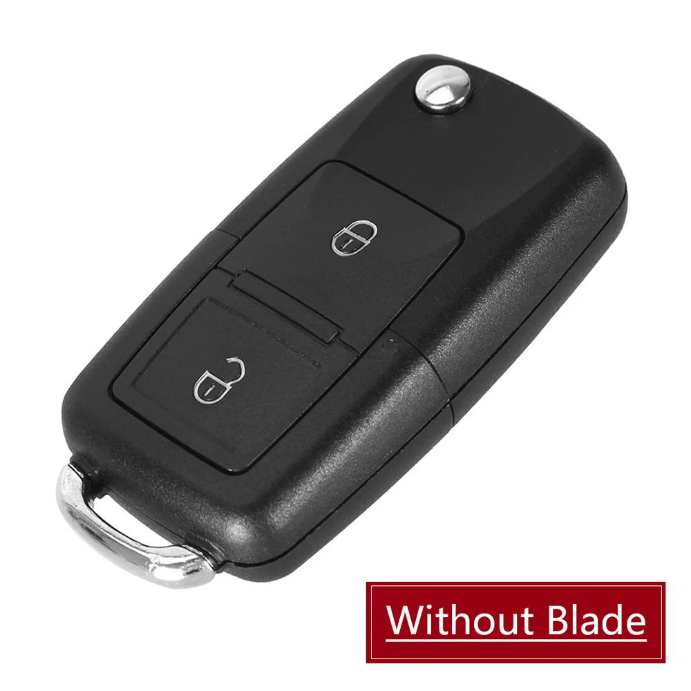 Without Blade KEYYOU 2 кнопки флип складной чехол для дистанционного ключа от машины FOB оболочки для Фольксваген MK4 Seat Altea Alhambra Ibiza - Количество кнопок: Without Blade