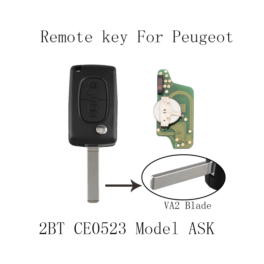 2BT CE0523 модель дистанционного ключа запрашивающий сигнал для PEUGEOT 207 307 308 407 807