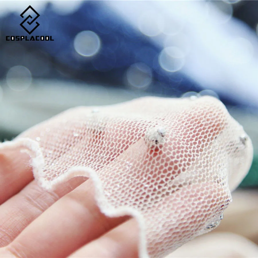 Женские прозрачные сетчатые носки [COSPLACOOL] золотистые серебристые с жемчугом