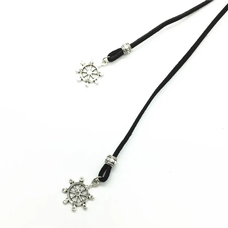 Модные трендовые ожерелья-чокер Colar Collier кожаные подвески для руля женские