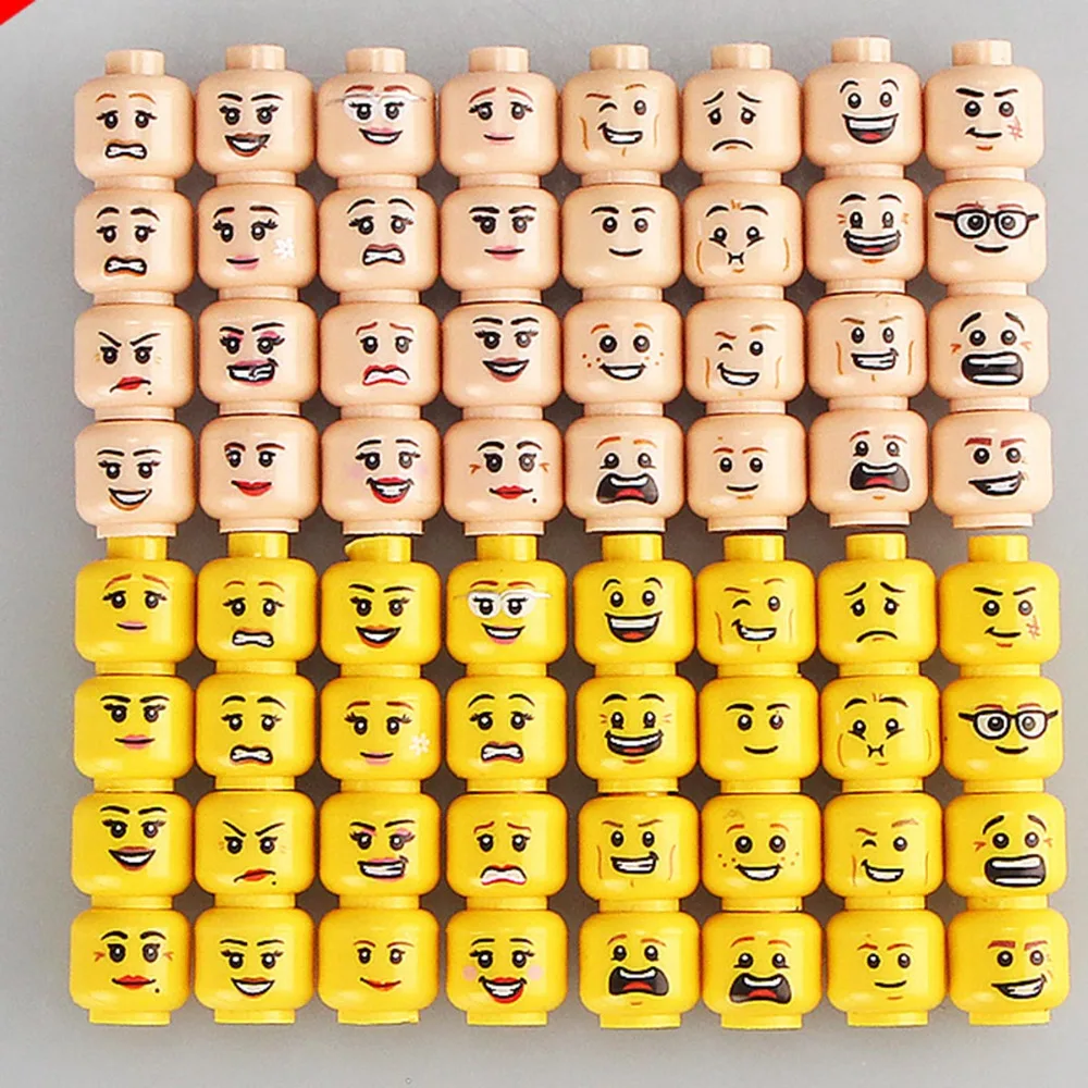 Лидер продаж 16 шт./лот забавные модели кирпичей игрушки для детей фигурки голова