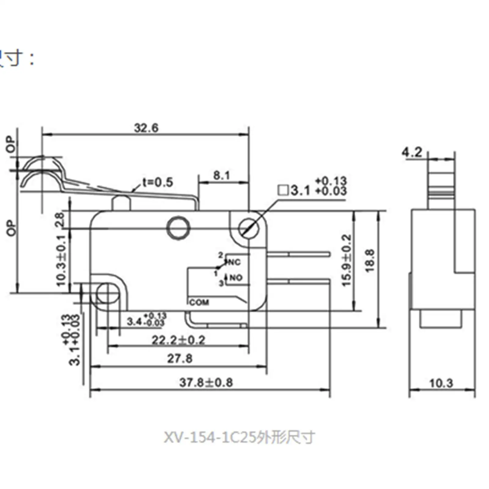 5 шт. XV 154 1C25 SPDT NO + NC Mini Micro Switch тип клеммы рычага болта|Выключатели| |