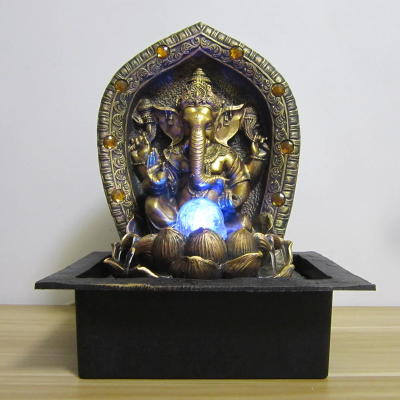 Счастливый водяной фонтан God Ganesha бактериальная медитация помогает фэн шуй