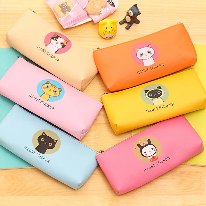 Cute Cat Kitty Pencil Case Girls Cartoon Pencilcase Multifunction Bag for Students Gift Stationery School Supplies | Канцтовары для