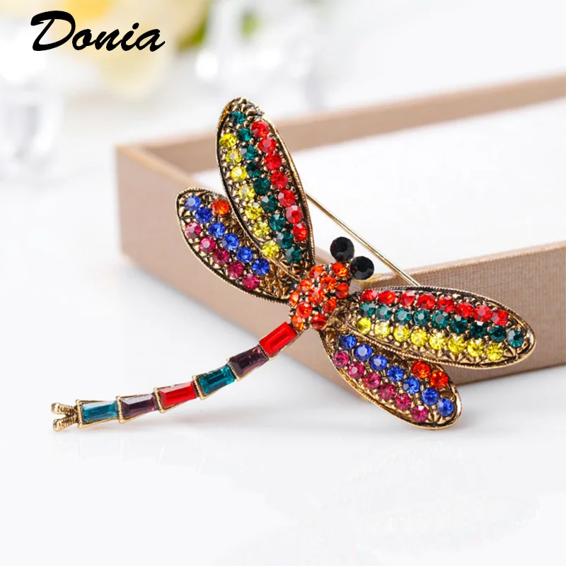 

Donia Jewelry Fashion new retro alloy Zircon colorful insects brooch brooch ladies coat brooch men's scarf pin exquisite gift