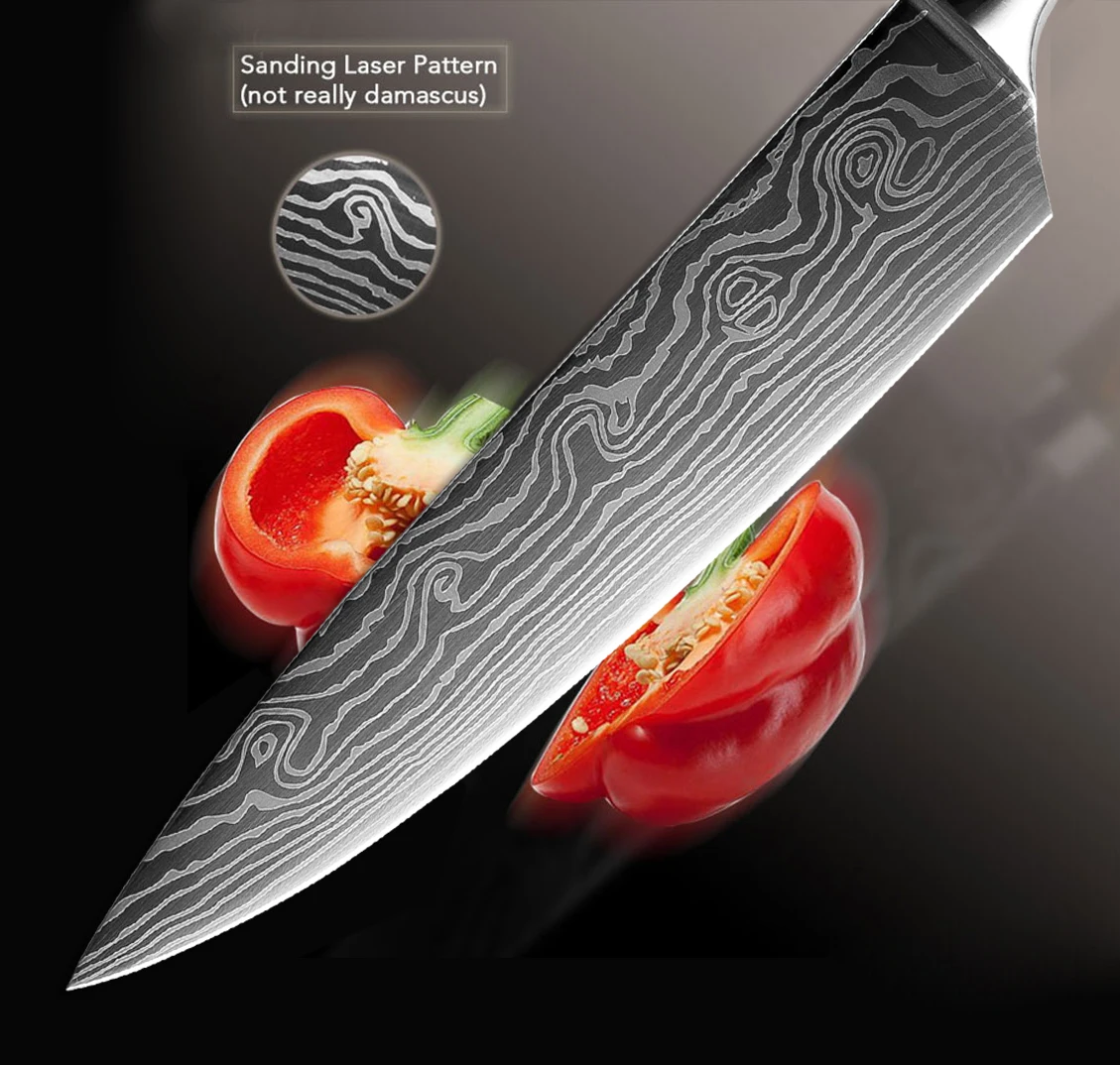 XITUO набор поварских ножей из нержавеющей стали, японский нож Santoku, острый нож для нарезки, кухонный инструмент для приготовления пищи, деревянная ручка