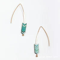 hot sale bohemian natural stone simple earings geometric alloy arrow shape drop earing fashion jewelry earrings for women o1535