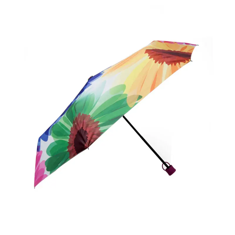 Silver Coating Three Fold Unbrellas For Sunscreen Thicken Rain Gear Small Parasol Opaque Anti-UV Non Automatic Women Umbrellas | Дом и сад