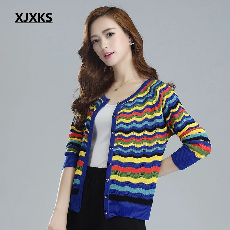 Рубашка XJXKS для женщин воздухопроницаемая тонкая короткий свитер Солнцезащитная