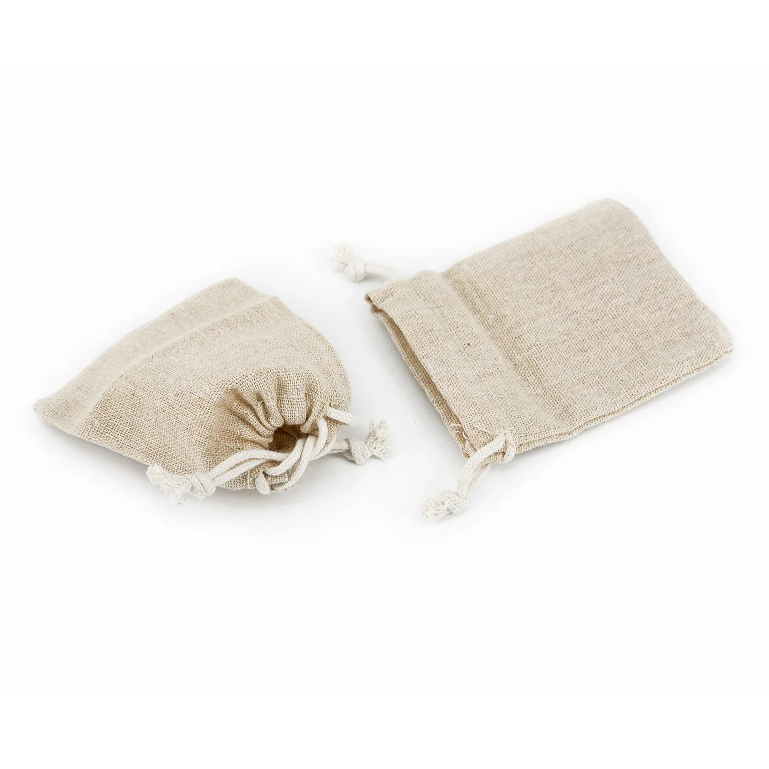 

50pc Small Burlap Jute Hessian Wedding Favor Gift Bag Drawstring Pouch 8x10cm