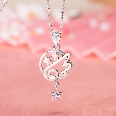 Аниме Card Captor Sakura Kinomoto Девушка звезда палочка серебряный ключ Цепочки и ожерелья