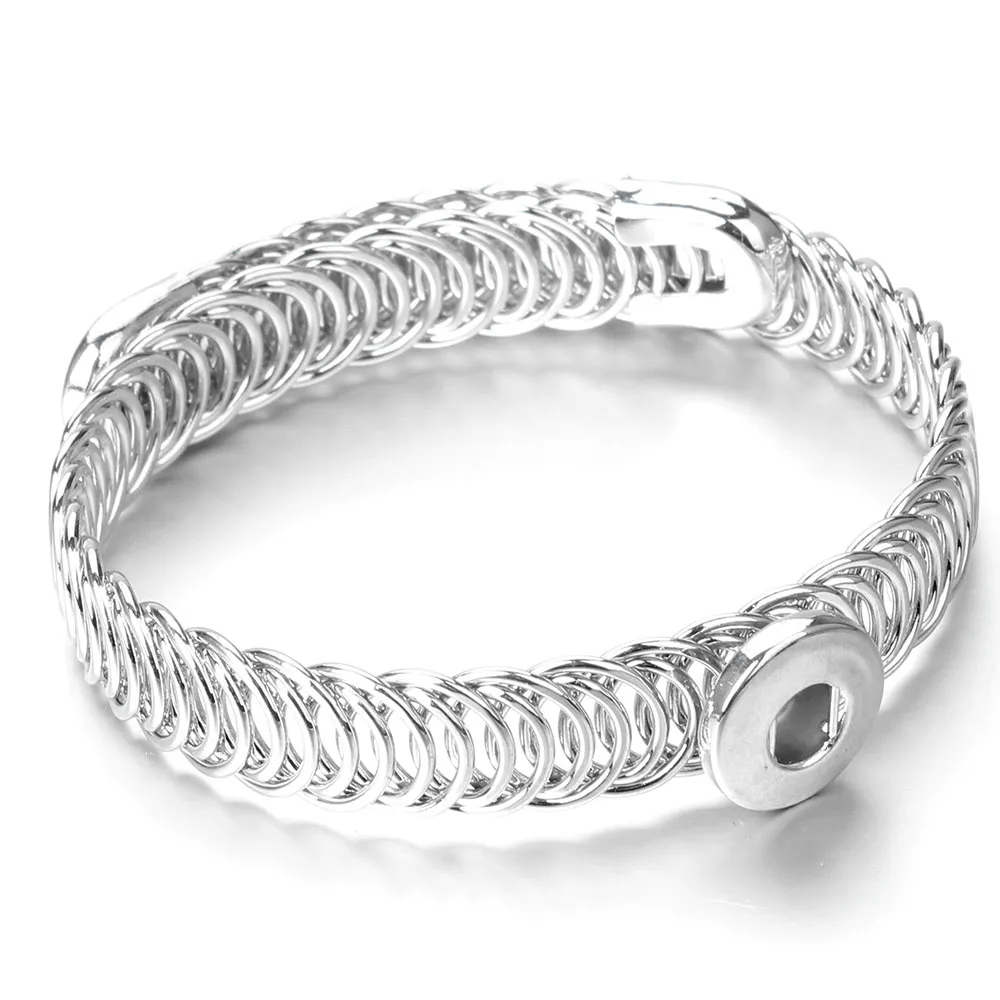 Женский металлический браслет из розового золота с регулируемыми кнопками 12