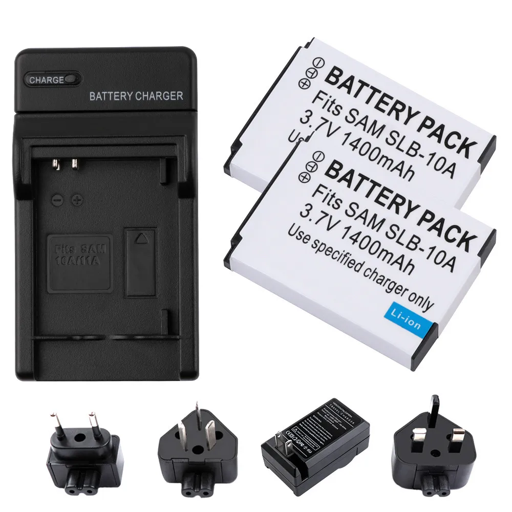 2 шт. SLB 10A SLB10A батарея камеры + настенное зарядное устройство для Samsung EX2F WB150F WB250F