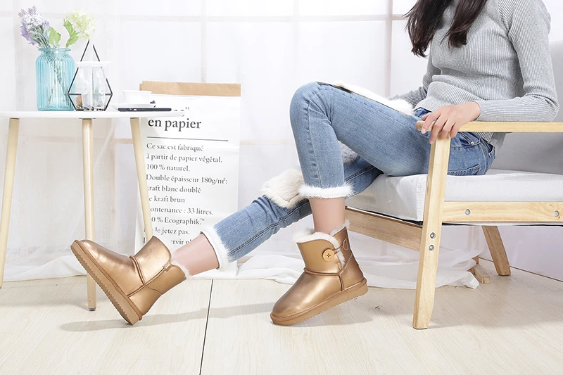 GRWG/зимние ботинки из натуральной яловой кожи наивысшего качества; Botas Mujer; зимняя женская обувь из натуральной шерсти