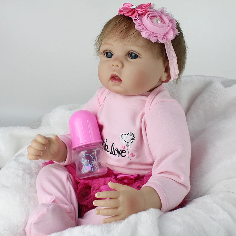 Кукла NPKDOLL 55 см мягкая силиконовая Reborn для девочек подарок на день рождения