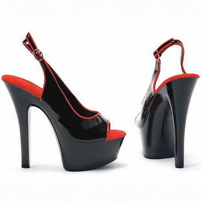

15cm Sexy High-Heeled Shoes Formal Dress Shoes Open Toe Sandals Sling Peep-Toe Platform Sandals With 5 3/4 Inch Stiletto Heels