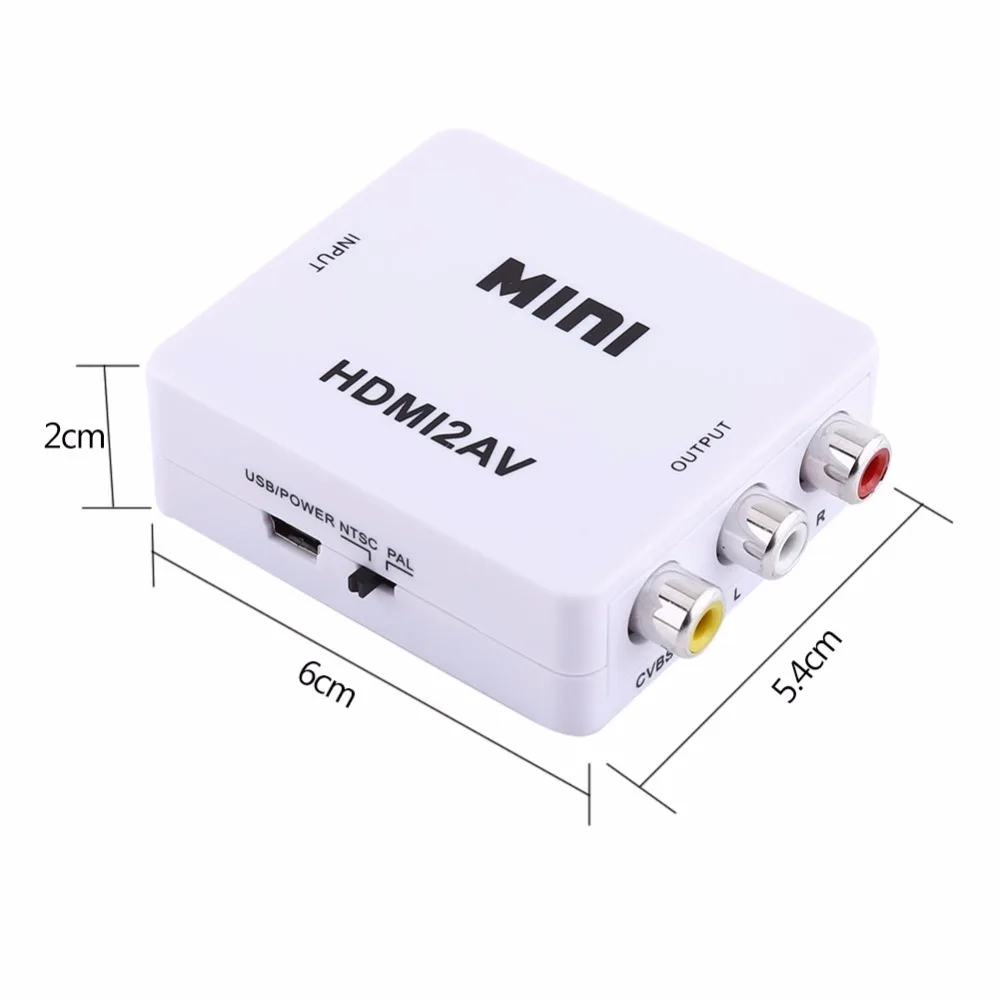 1by one Mini HDMI К AV CVBS RCA мужской аудио видео конвертер адаптер Box HDMI2AV NTSC PAL композитный