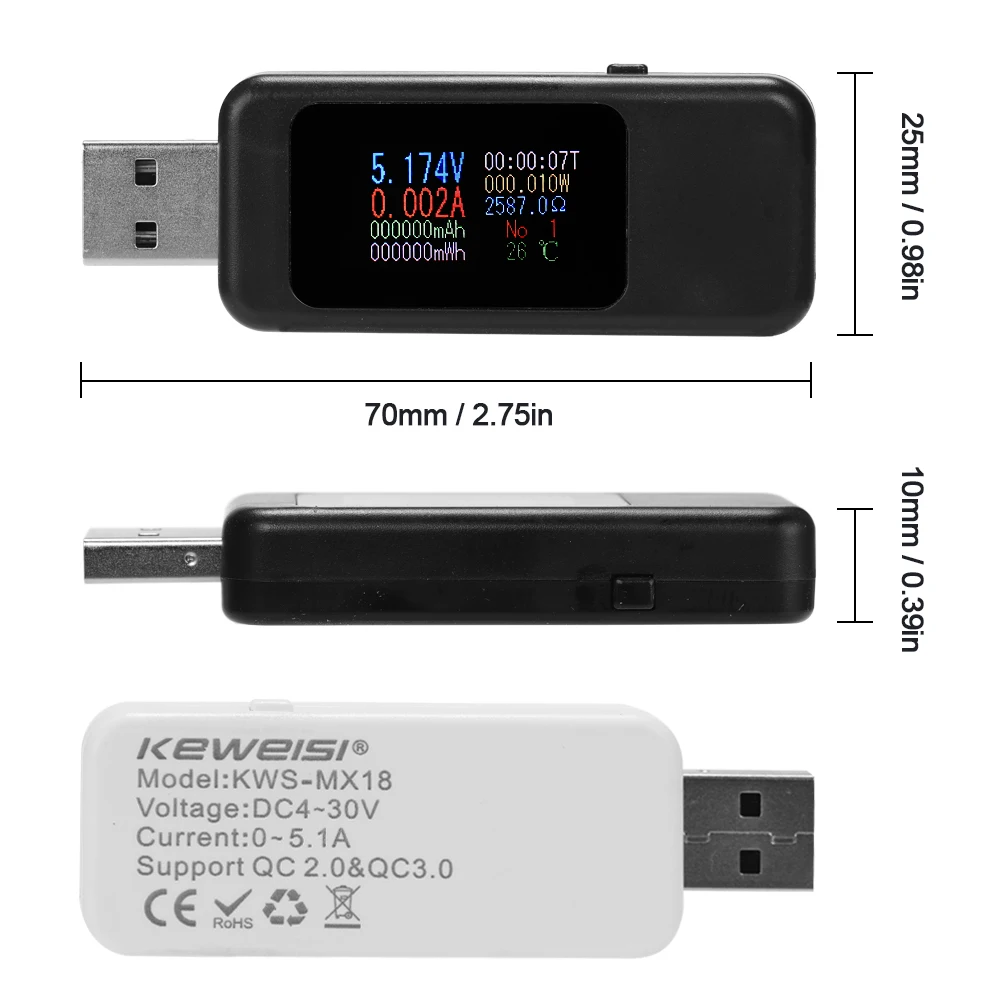 Мини USB Тестер Цифровой 4 30 в вольтметр измеритель напряжения тока Амперметр