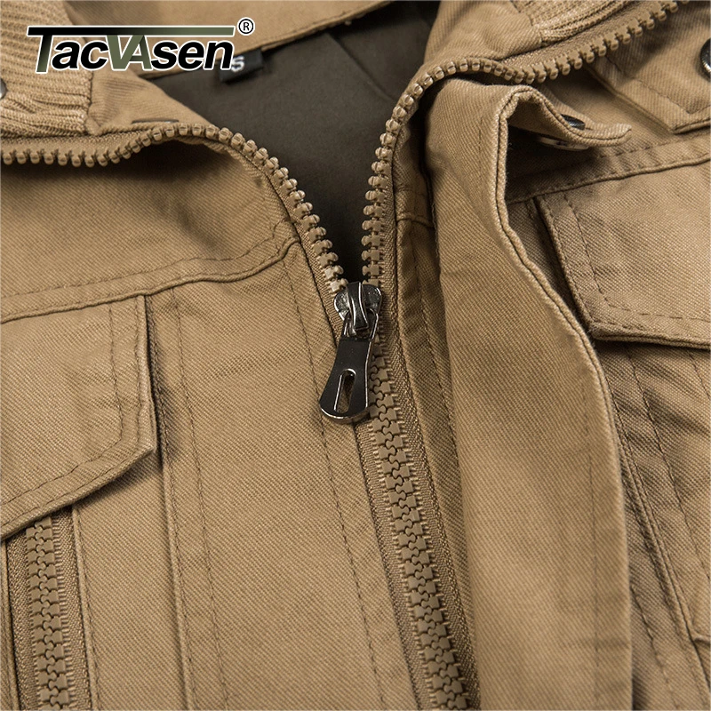 TACVASEN Военная тактическая куртка мужская карго-бомбер куртки верхняя одежда осенняя хлопковая армейская куртка пилот пальто M-6XL Прямая поставка