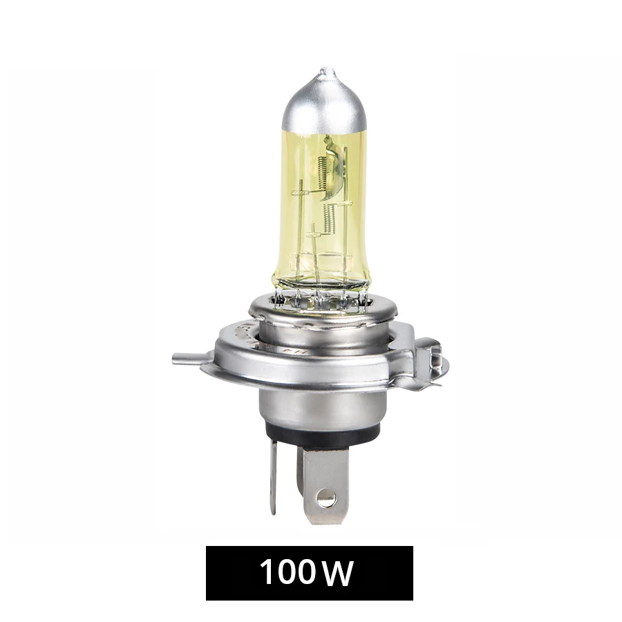 H7 Halogen Lamp h4 yellow xenon 55W 100W 12V car headlight Lamp 2700K 4200K 6500K Light purple Blue Glass Replacement Bulb 1PCS - Испускаемый цвет: yellow       100W