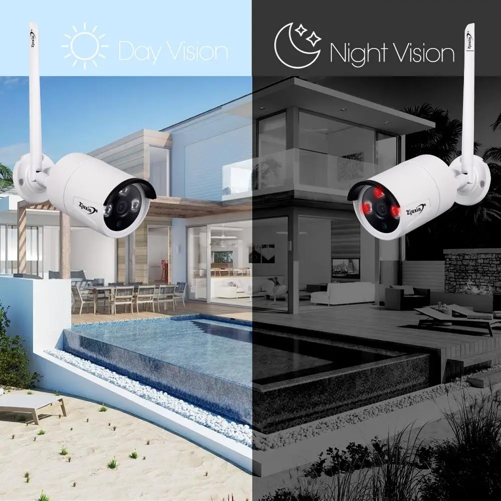 Zjuxin 1080P 2MP Wifi IP AI Camera HD Cloud Wireless Outdoor Weatherproof Infrared Night Vision Security With TF Slot on - Камера Zjuxin 1080P 2MP Wifi IP AI HD Cloud беспроводная наружная погодозащищенная с ИК-ночным видением и слотом для TF-карты.