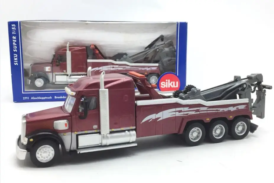 Бургундия 1:55 sacle сплав Freightliner сверхмощный прицеп, высокая симуляция сверхмощный прицеп, коллекционные модели автомобилей из сплава - Цвет: Бургундия