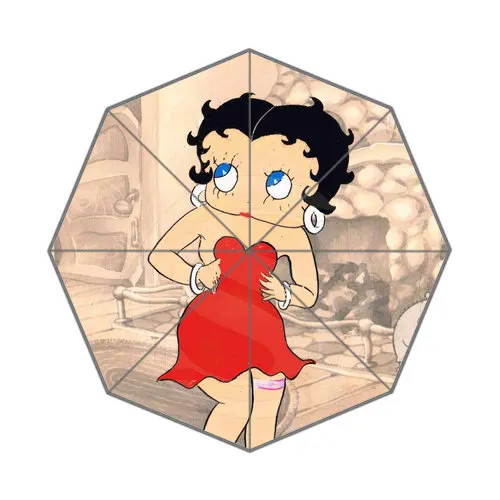 Горячая на заказ Betty Boop Лучший милый, симпатичный дизайн Портативный Модный стильный полезный Складной Зонтик Хороший Подарок Идея - Цвет: Цвет: желтый