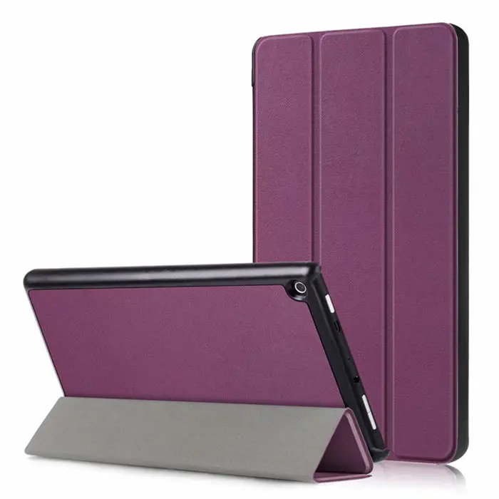 Purple Для Amazon New Fire HD8 из искусственной кожи тонкий 8 ''планшетный ПК чехол-подставка для Amazon Fire HD8 HD 8 Smart Sleep Skin Funda - Цвет: Purple