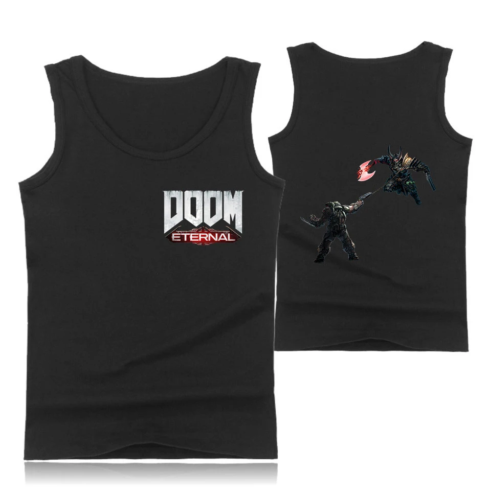 LUCKYFIRDAYF Doom Eternal Топы на бретельках Повседневная модная одежда с круглым вырезом