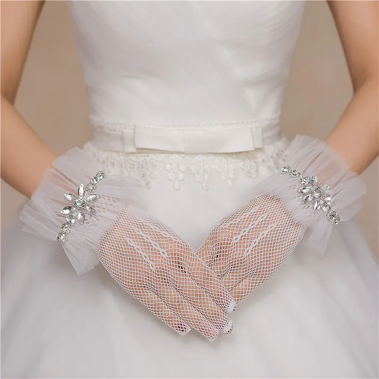 Новые Сексуальные сетчатые белые кружевные женские перчатки с короткими