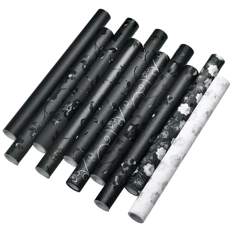 

Self-adhesive film black opaque window film glass sticker with glue sunscreen kitchen cabinet bathroom office Privacy 40*200cm