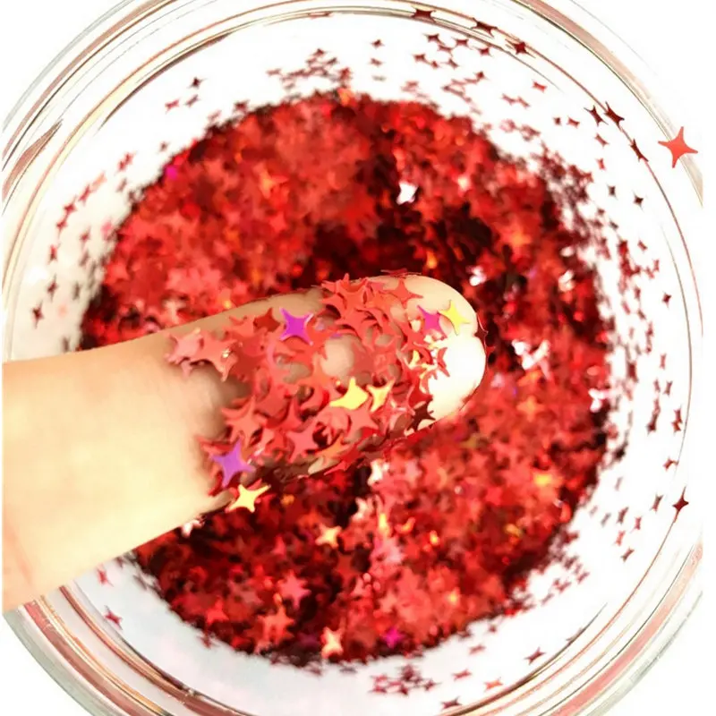 10 г Звездные формы лазерные розовые синие пайетки Смола Сделай Сам дизайн ногтей