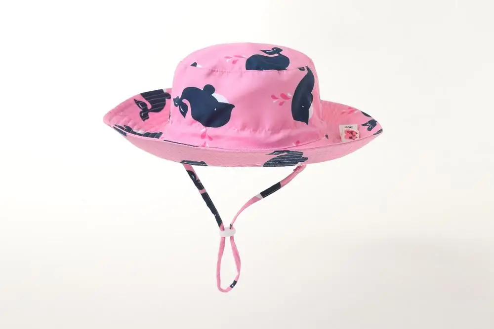 Whale Pink Новинка, регулируемая детская UPF50+ сафари, дышащая шляпа от солнца, Панама, летняя шляпа для игр - Цвет: Whale Pink