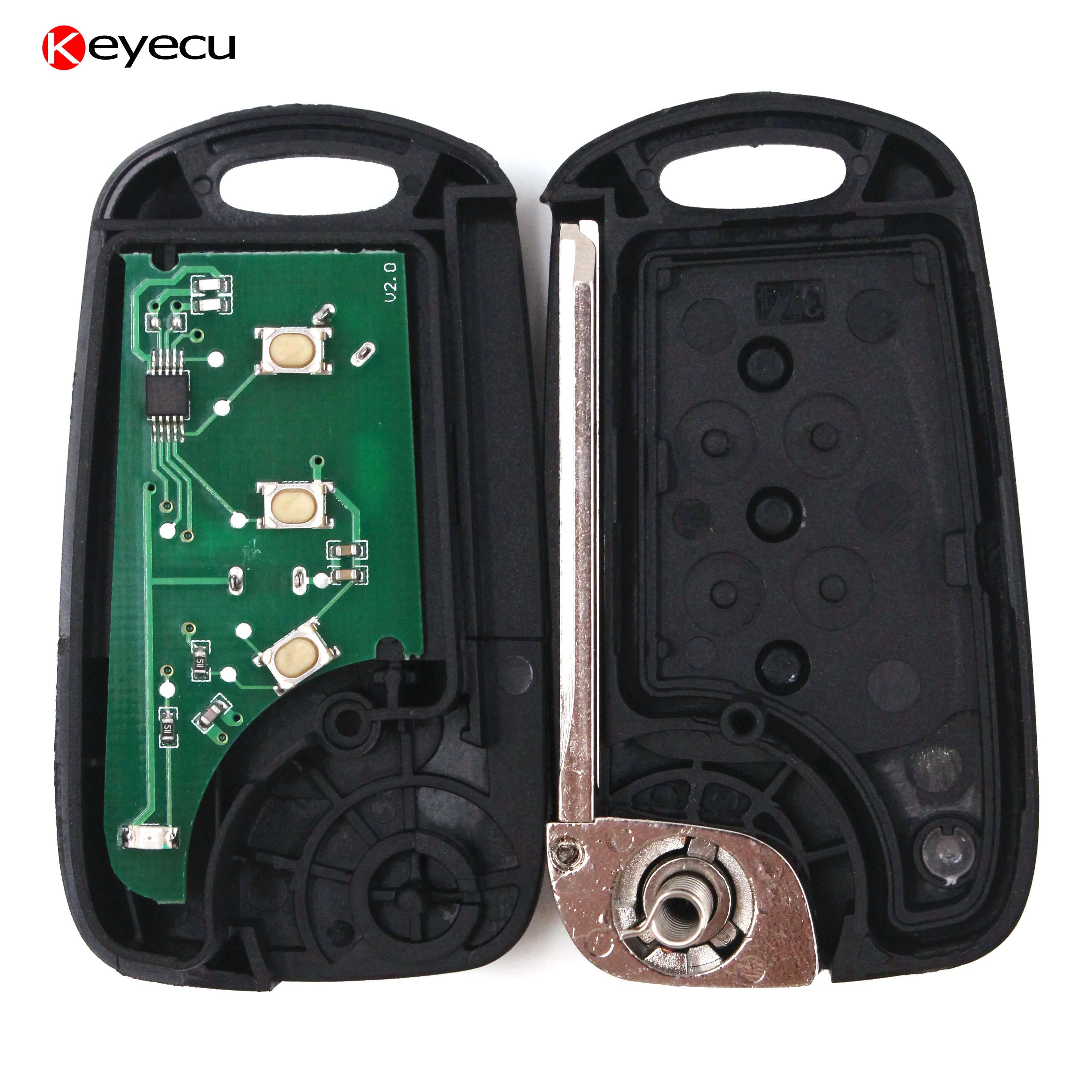 Keyecu 3PCS/LOT Fodling Flip Remote Key Keyless Entry Fob 3 Button 433MHz ID46 Chip for KIA K2 | Автомобили и мотоциклы