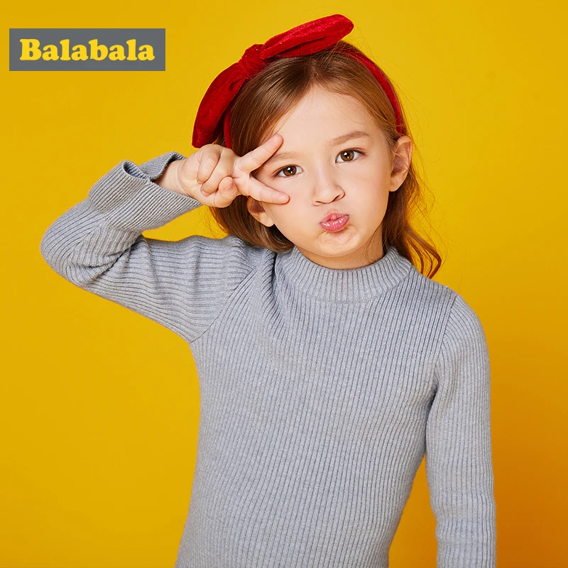 Balabala/enfant/свитер для девочек детский вязаный Весенний костюм одежда с круглым