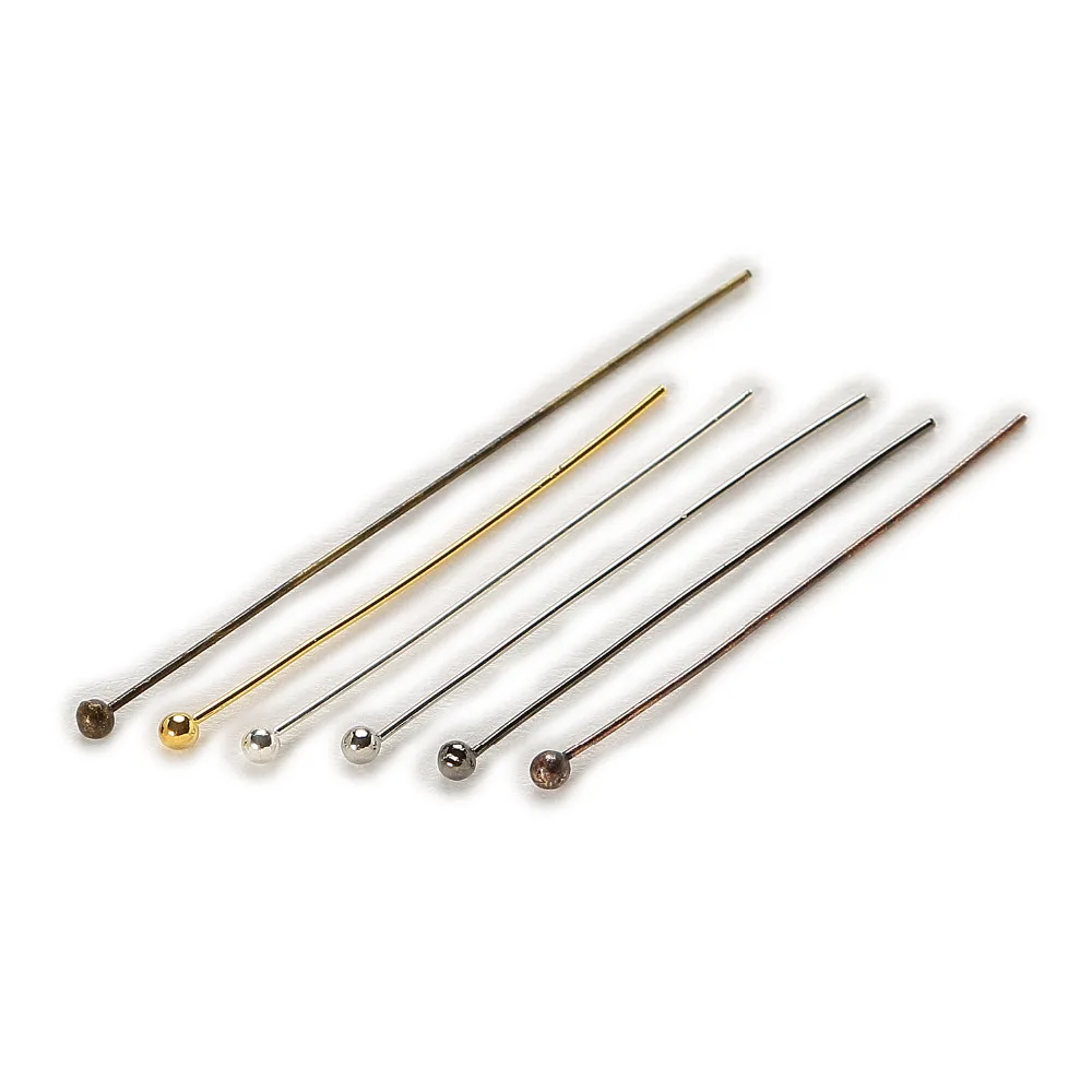 

100 Piece 6 Colors Copper Ball Head Pins Findings DIY Handmade Crafts Jewelry Making Accessories Length 20-50mm Width 0.5mm
