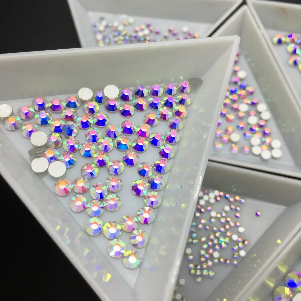 Высококачественные кристаллы AB Glass Стразы Украшения для дизайна ногтей камни без
