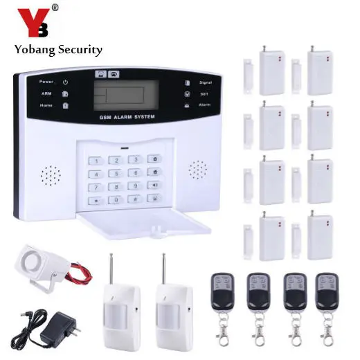 SmartYIBA GSM SMS Autodial для дома и офиса Охранная сигнализация Дымовая пожарная сигнализация Датчик Русский Французский Испанский итальянский - Цвет: M KIT