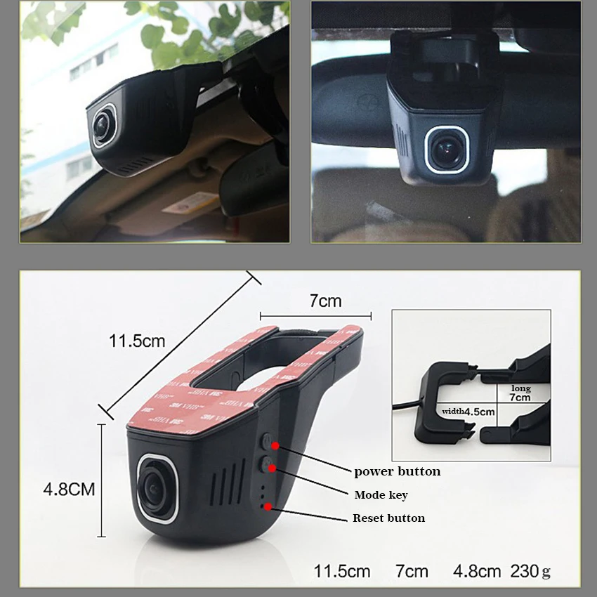 LiisLee автомобильный WiFi DVR видеорегистратор для вождения видео регистратор Novatek 96655