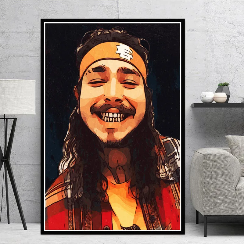 0015 Post Malone хип хоп звезда художественный постер Картина Настенная картина домашний декор, плакаты и принты - Цвет: 0015