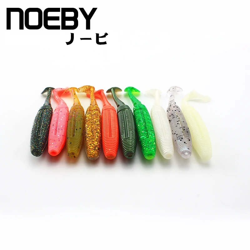 NOEBY 6 шт./лот 75 мм/3 г мягкая рыболовная приманка воблеры червь окунь Т образный