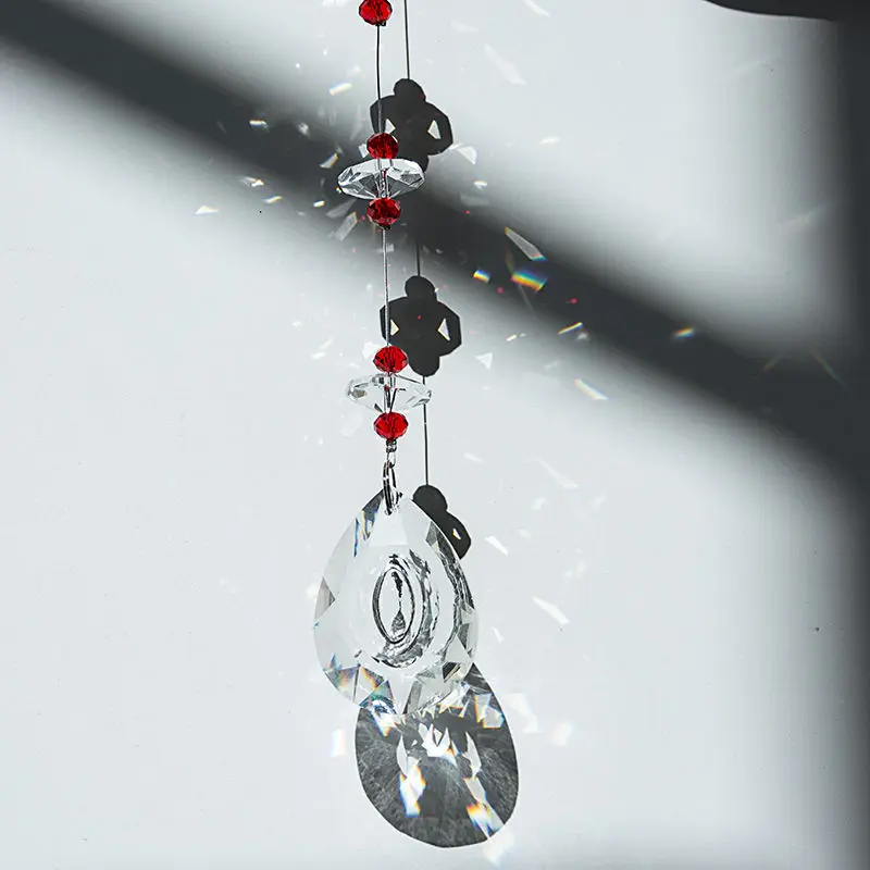 Модные бусины из красного стекла подвесной Ловец Солнца на окно Автомобильное