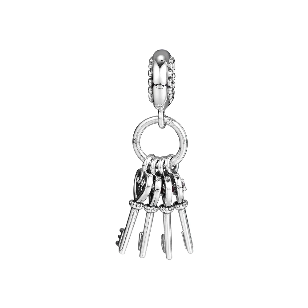 DIY подходит для браслетов Pandora Beads подвески ключи любви с разноцветным кубическим