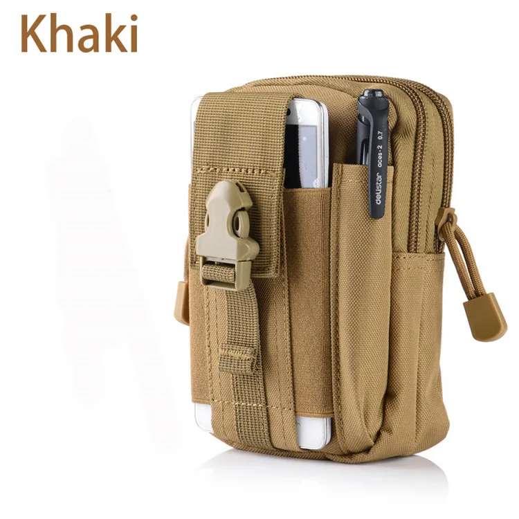 Khaki Мужская поясная сумка, дорожная сумка, сумка-бум, сумка, водонепроницаемая, военный пояс, поясная сумка, Molle, нейлоновый кошелек для мобильного телефона, Прямая поставка - Цвет: Khaki