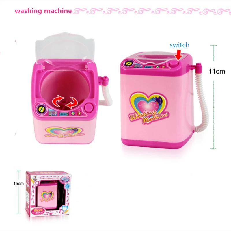 Washing machine Мини-игрушки для кухни, светильник и звук, пластиковая имитирующая бытовая техника для детей, Детский игровой домик, Игрушки для маленьких девочек, ролевые игры - Цвет: Washing machine