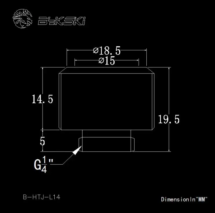 BYKSKI OD14mm фитинг для жесткой трубки ручной Компрессионный фитинг G1/4 ''Компьютерные аксессуары фитинг использовать для акриловой трубки B-HTJ-L14