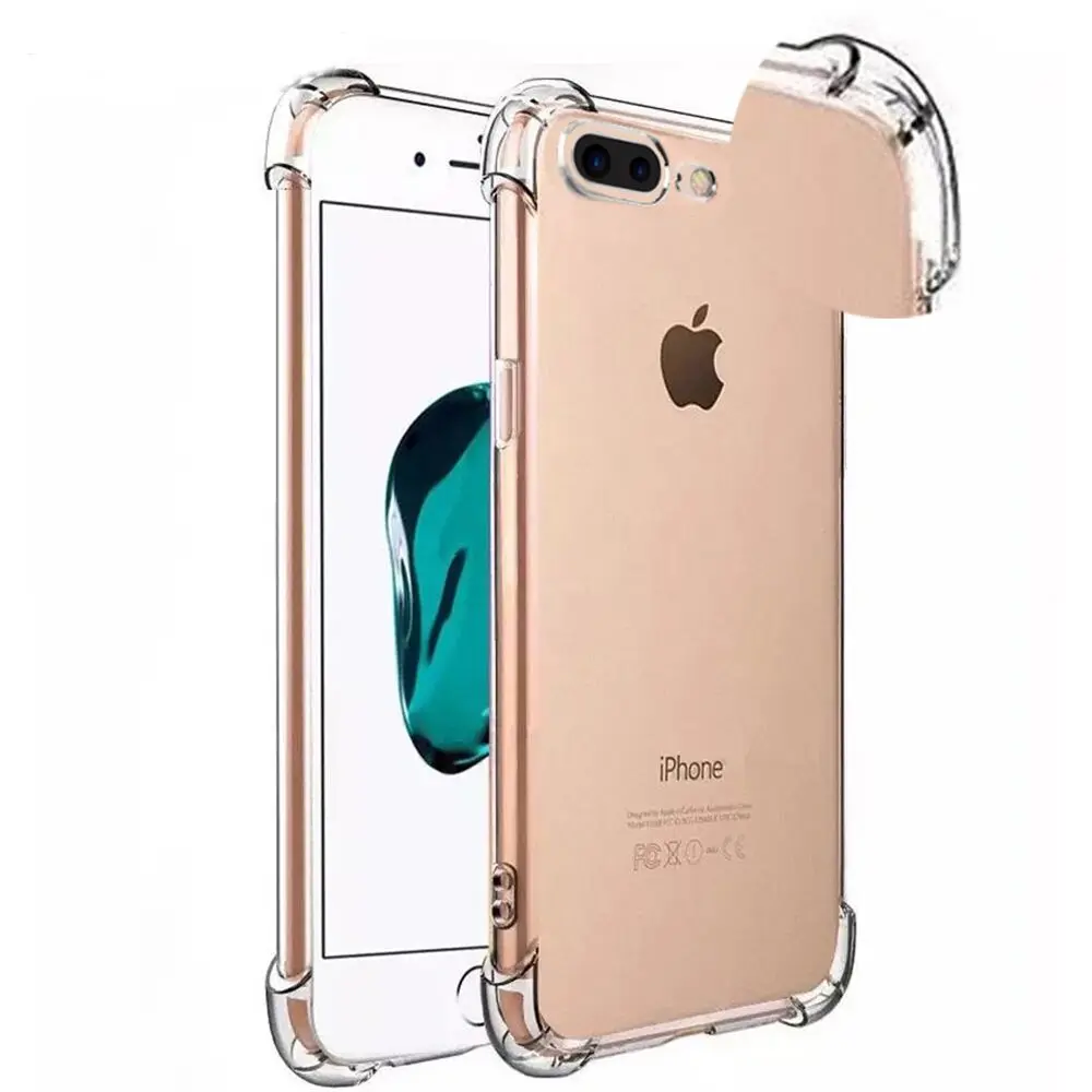 Прозрачный мягкий силиконовый ударопрочный чехол для iPhone X 6 7 8 плюс Чехол