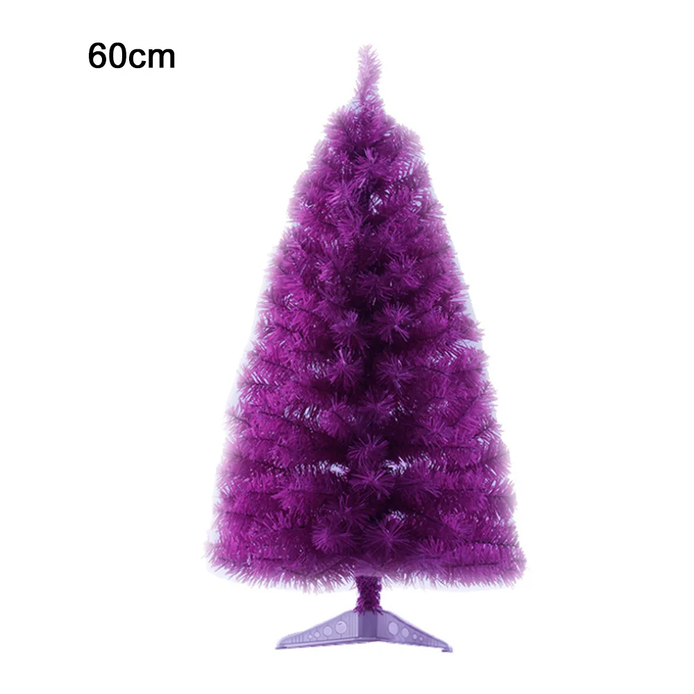 Purple Рождество Фестиваль 2/3 футов искусственный праздник сосны фиолетовый розовый цвет дерево легко собрать с подставкой для вечерние Декор - Цвет: Purple