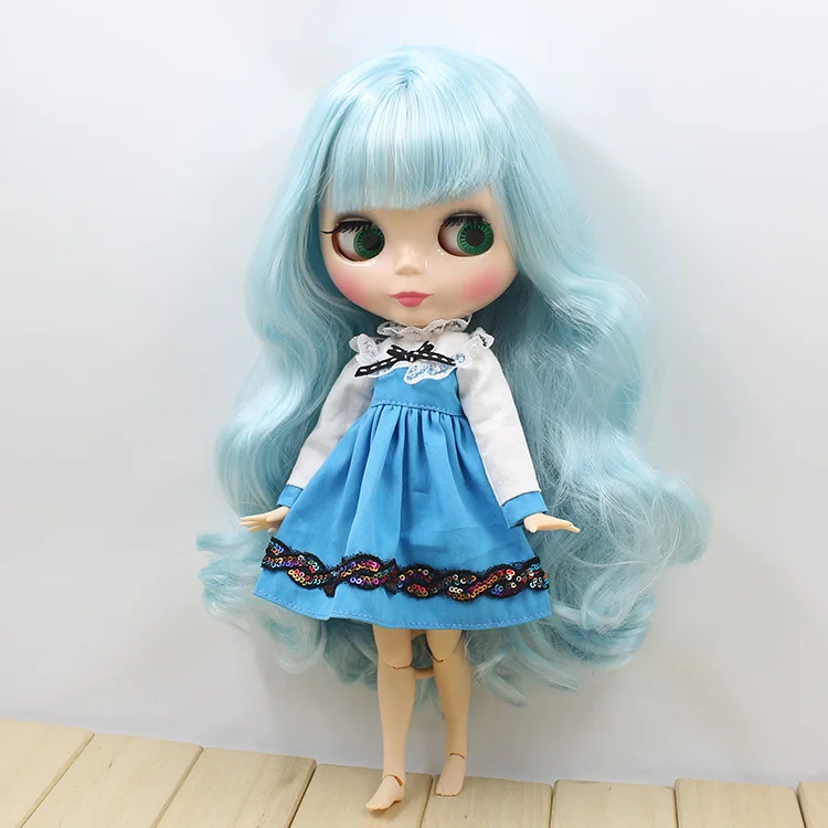 Смешанные голубые волосы для суставов обнаженные куклы Блит | Игрушки и хобби