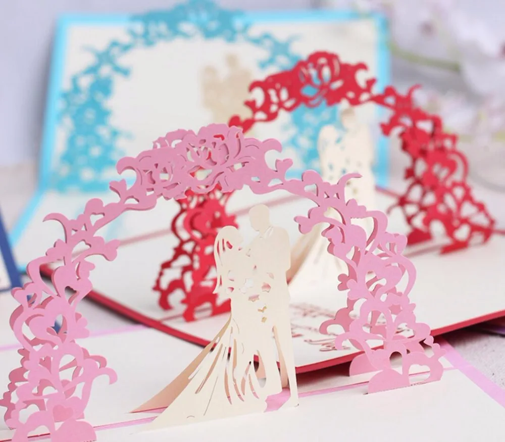 10 шт. 3D арки невесты и жениха Киригами ручной работы оригами свадебные